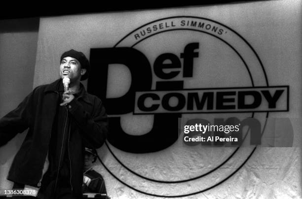 Comedian Ricky Harris performs at Russell Simmons' Def Comedy Jam on June 10, 1993 in New York City.