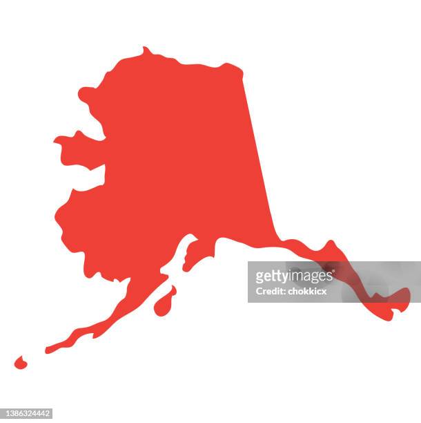 alaska state map icon - alaska stock illustrations