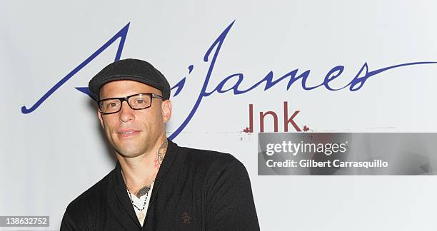 Personality and Tattoo artist Ami James visits The Ami James Ink Tattoo Pop-Up Shop at the Empire Hotel on February 9, 2012 in New York City.