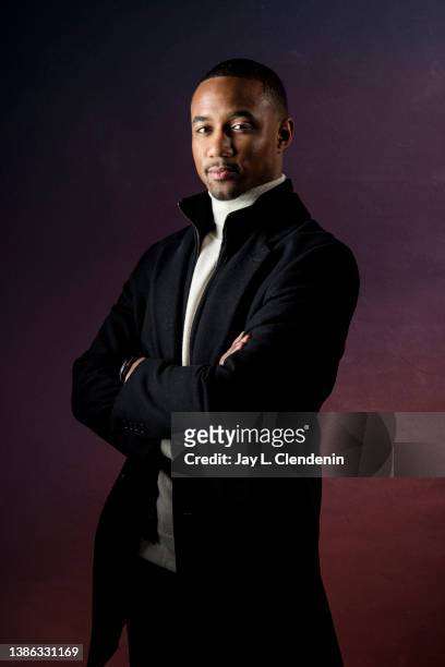 Actor Jessie T. Usher from 'The Boys' is photographed for Los Angeles Times on March 12, 2022 at SXSW Film Festival in Austin, Texas. PUBLISHED...