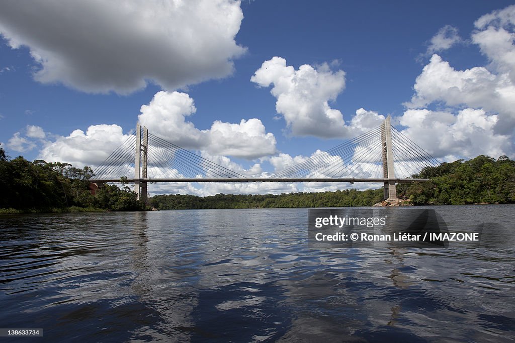 Bridge cross Oyapock River Between french Guiana a