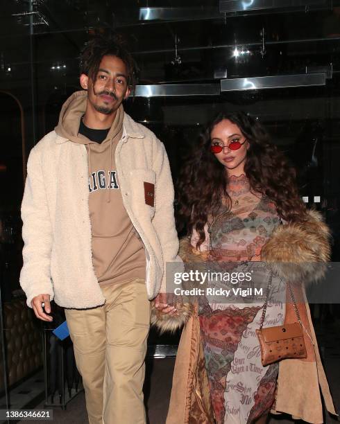 Jordan Stephens and Jade Thirlwall seen attending Charli XCX Crash album launch party with Amazon Music at London Edition - Basement on March 18,...