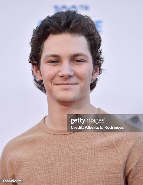 Montana Jordan attends the Premiere Of Warner Bros. 100th Episode Of "Young Sheldon" at Warner Bros. Studios on March 18, 2022 in Burbank, California.