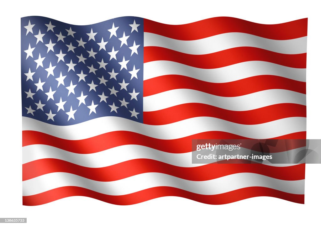 American flag waving or National Flag of the USA