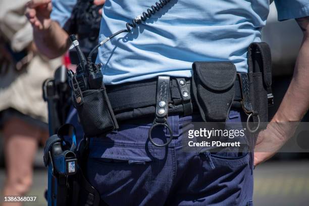 the worst floods in history have devastated the northern rivers city of lismore. policeman patrols. - emergency services australia stock pictures, royalty-free photos & images