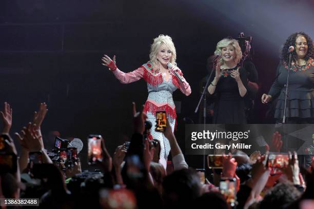 Dolly Parton performs on stage at ACL Live during Blockchain Creative Labs’ Dollyverse event at SXSW on March 18, 2022 in Austin, Texas.