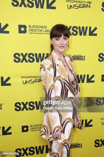 Dakota Johnson attends the premiere of "Cha Cha Real Smooth" during day 8 of the 2022 SXSW Conference and Festival at the Paramount Theatre on March...