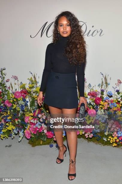Alisha Boe attends the Miss Dior Millefiori Garden Pop-Up Opening on March 18, 2022 in Los Angeles, California.