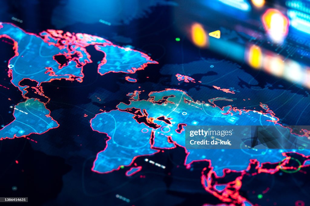 Mapa Do Mundo em exibição digital