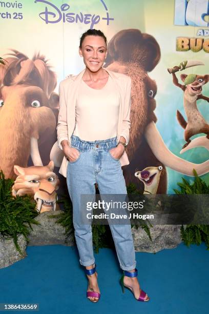 Michelle Heaton attends the gala screening of "The Ice Age: Adventures Of Buck Wild" at Ham Yard Hotel on March 19, 2022 in London, England.