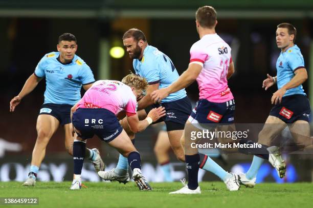 Jamie Roberts of the Waratahs in action during the round five Super Rugby Pacific match between the NSW Waratahs and the Melbourne Rebels at Sydney...