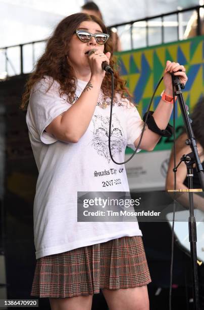 Bethany Cosentino of Best Coast performs during the Wasserman Music showcase during the 2022 SXSW Conference and Festival - Day 8 at the Mohawk on...