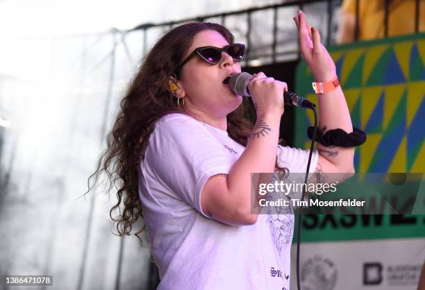 Bethany Cosentino of Best Coast performs during the Wasserman Music showcase during the 2022 SXSW Conference and Festival - Day 8 at the Mohawk on...