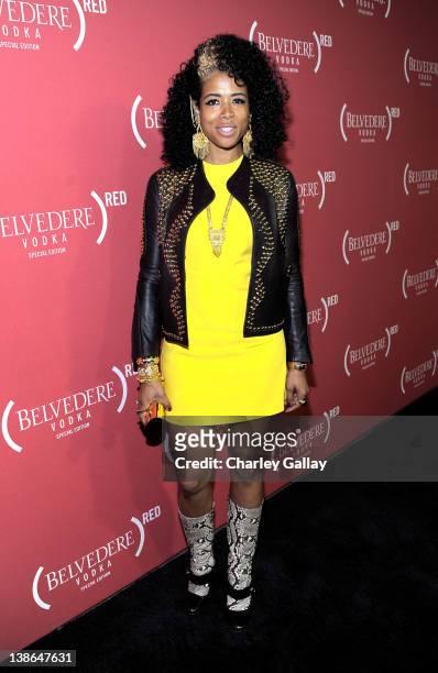 Singer Kelis arrives at the RED Pre-Grammys Party with Mary J Blige held at Avalon on February 9, 2012 in Hollywood, California.