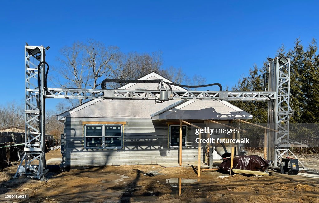 3D printed house under construction