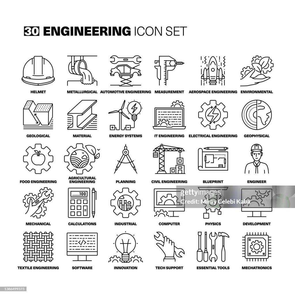 Engineering Line Icons Set