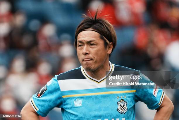 Yasuhito Endo of JUbilo Iwata looks on during the J.LEAGUE Meiji Yasuda J1 5th Sec. Match between Urawa Red Diamonds and Jubilo Iwata at Saitama...