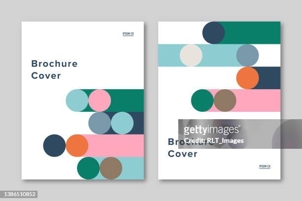 brochure cover design template with abstract geometric graphics — ipsumco series - brochure cover stock illustrations