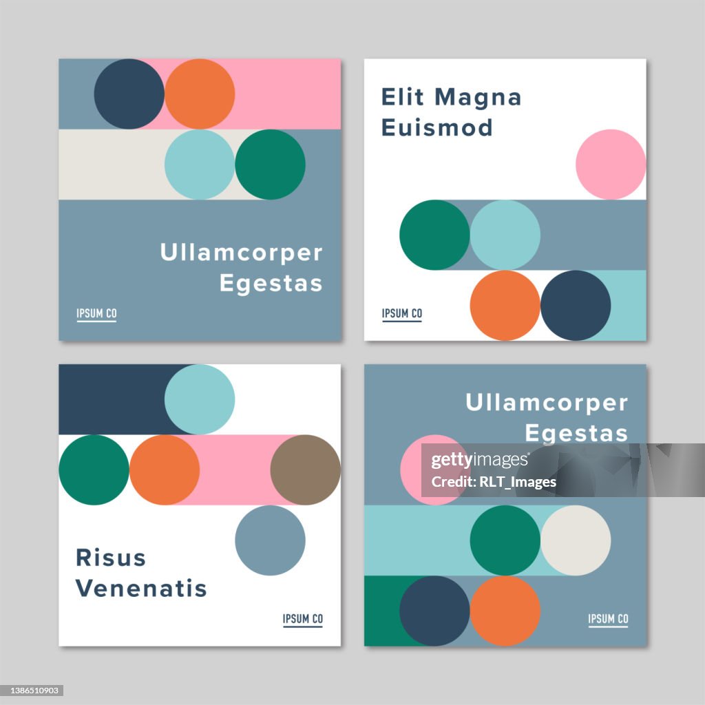 Square Graphic Design Templates With With Abstract Geometric Graphics ...