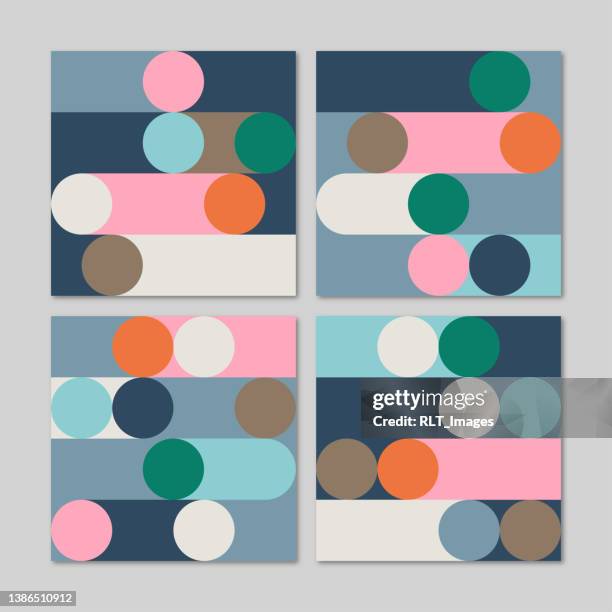 abstract geometric graphics — ipsumco series - playing four square stock illustrations