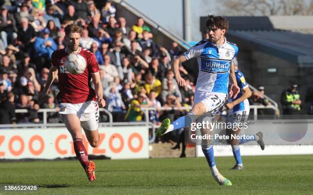 Antony Evans of Bristol Rovers in action during the Sky Bet League Two match between Northampton Town and Bristol Rovers at Sixfields on March 19,...