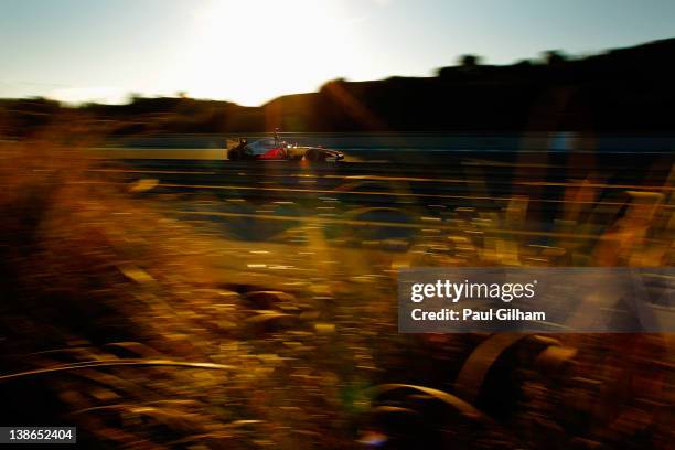Lewis Hamilton of Great Britain and McLaren drives during day four of Formula One winter testing at the Circuito de Jerez on February 10, 2012 in...