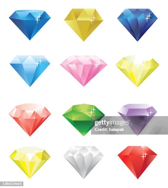 diamond models - ruby gemstone stock illustrations