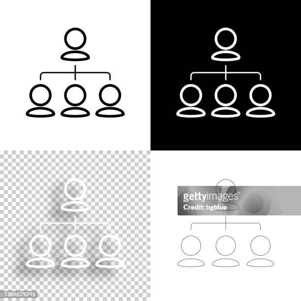 ilustrações, clipart, desenhos animados e ícones de hierarquia. ícone para design. fundo em branco, branco e preto - ícone da linha - organograma de empresa