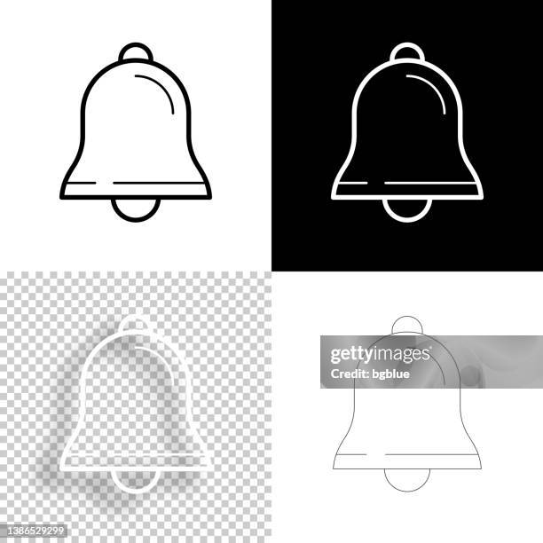 bell. icon for design. blank, white and black backgrounds - line icon - notification bell stock illustrations