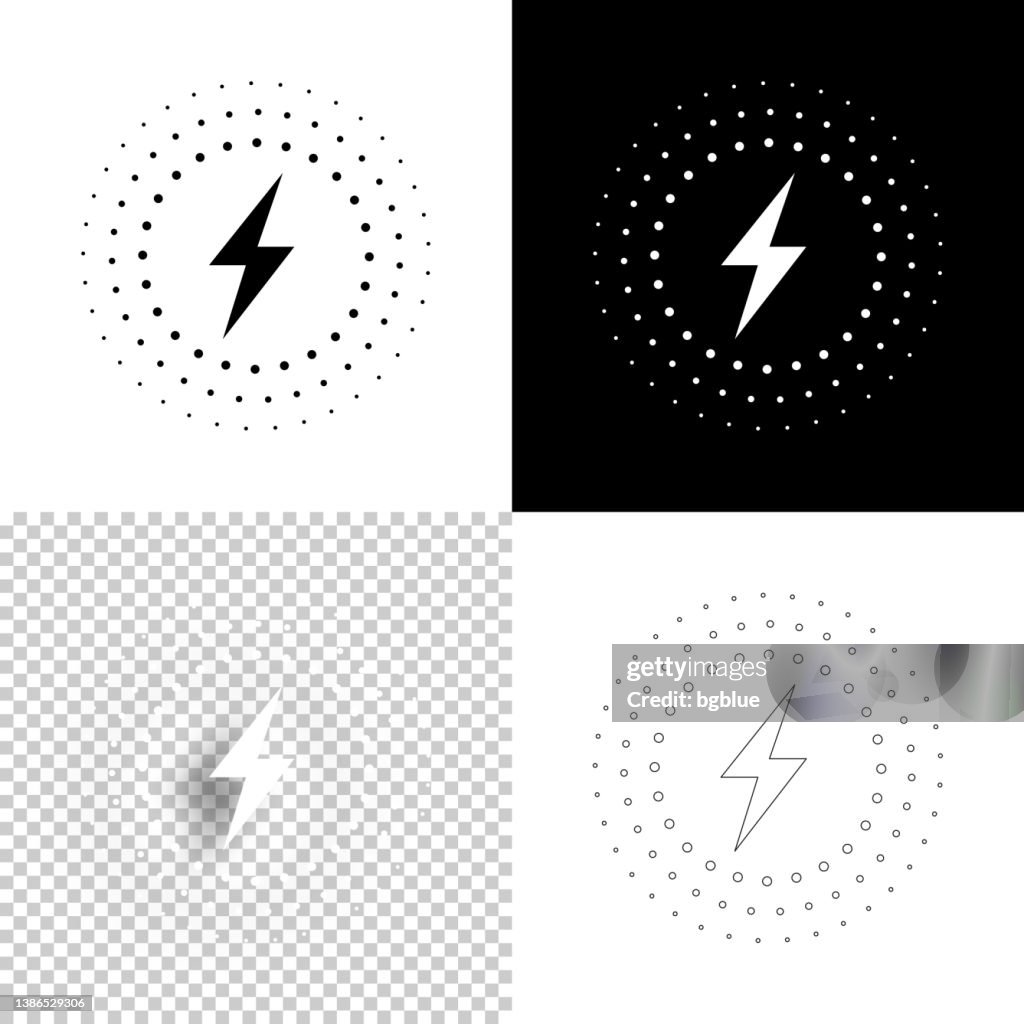 Carregamento sem fio. Ícone para design. Fundo em branco, branco e preto - Ícone da linha