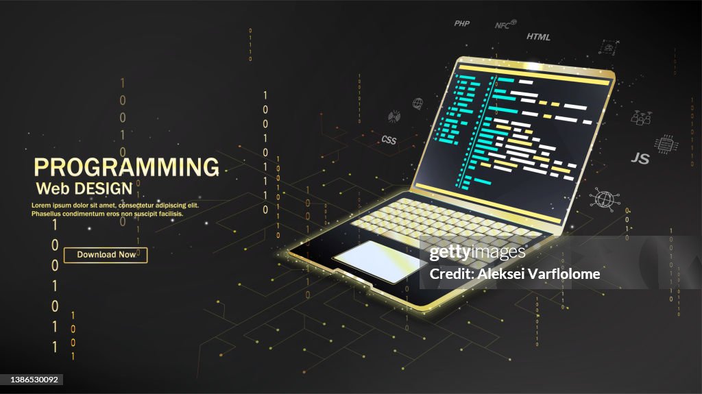 Software Web Development Programming Concept Abstract Programming ...
