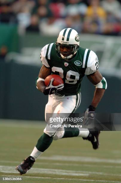Running Back Curtis Martin is shown in action during the Houston Texans vs New York Jets game at The Meadowlands on December 5, 2004 in East...