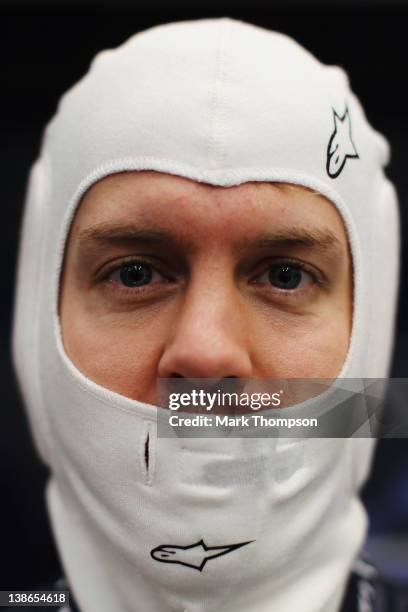 Sebastian Vettel of Germany and Red Bull Racing prepares to drive during day four of Formula One winter testing at the Circuito de Jerez on February...