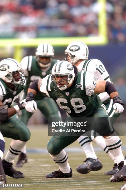 Center Kevin Mawae of the New York Jets is shown in action during the Seattle Seahawks vs New York Jets game at The Meadowlands on December 19, 2004...