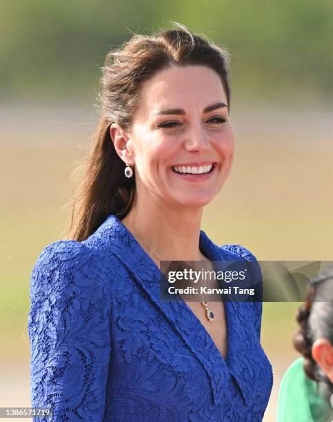 Catherine, Duchess of Cambridge arrives at Philip S. W Goldson International Airport with Prince William, Duke of Cambridge to start their Royal Tour...