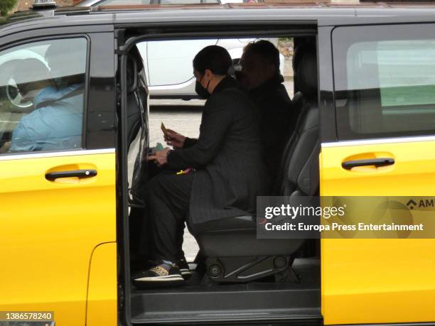 Monserrat Caballe and Bernabe Marti Caballe, children of the late Bernabe Marti, on their arrival at the mortuary on March 19 in Barcelona, Spain.