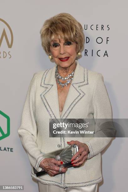 Karen Sharpe attends the 33rd Annual Producers Guild Awards at Fairmont Century Plaza on March 19, 2022 in Los Angeles, California.
