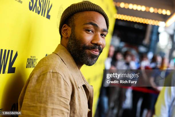 Donald Glover attends the premiere of "Atlanta" during the 2022 SXSW Conference and Festivals at The Paramount Theatre on March 19, 2022 in Austin,...