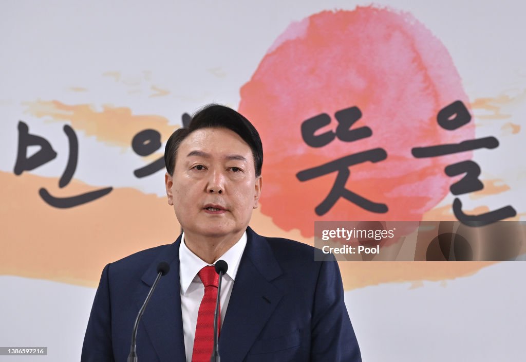 President-elect Yoon Suk-yeol Holds Press Conference