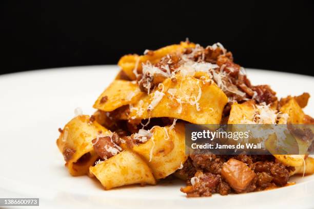 pappardelle alla bolognese - pappardelle stock pictures, royalty-free photos & images