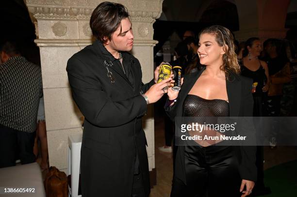 Atmosphere displaying Rockstar and Big Shot Energy Drink at Los Angeles Fashion Week Powered By Art Hearts Fashion Fall/Winter 2022 - Atmosphere Day...