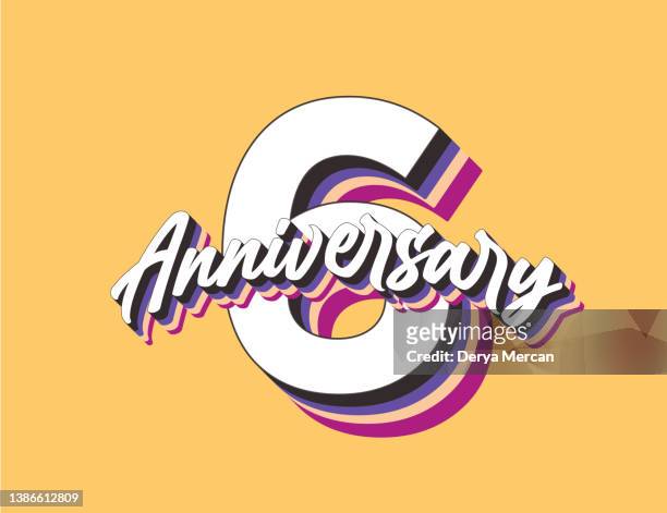 anniversary lettering. anniversary vector illustration. retro lettering. - 7th birthday stock illustrations