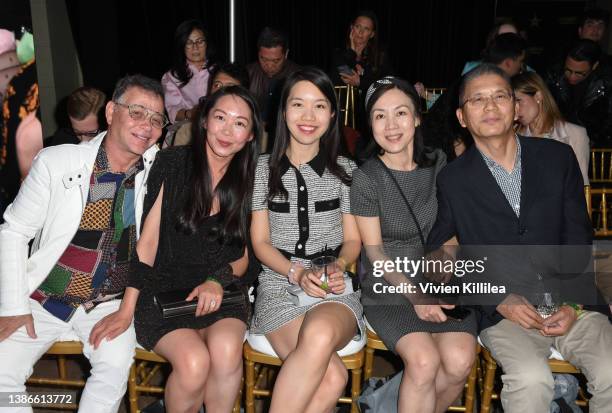 Barry Shy, Isabella Shy, Julia Liu, Yanjun Chen and Zili Liu attend Los Angeles Fashion Week Powered By Art Hearts Fashion Fall/Winter 2022 on March...