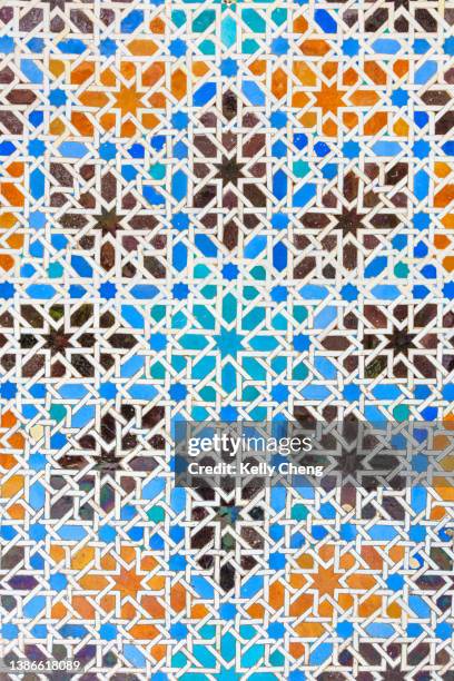 moorish mosaic - seville tiles stock pictures, royalty-free photos & images