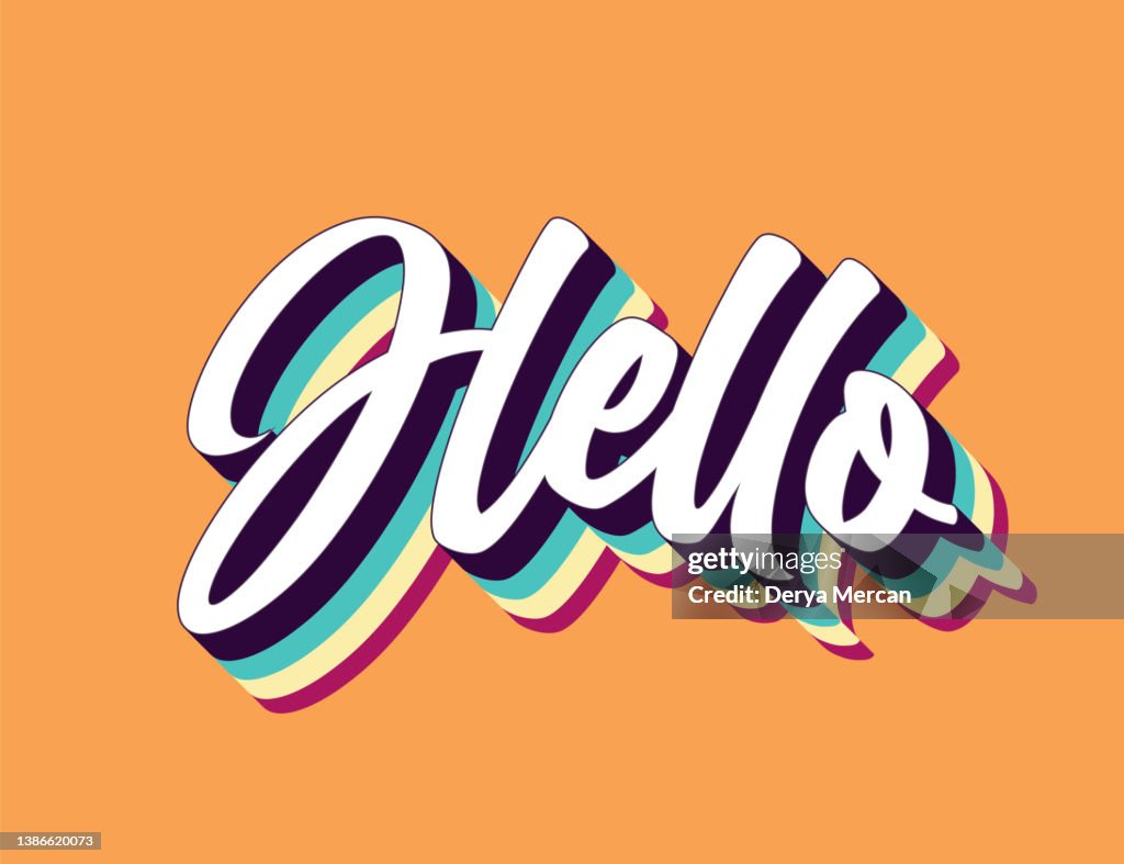 Hello Retro Hello Retro Lettering Stock Vector Illustration Retro Lettering ...