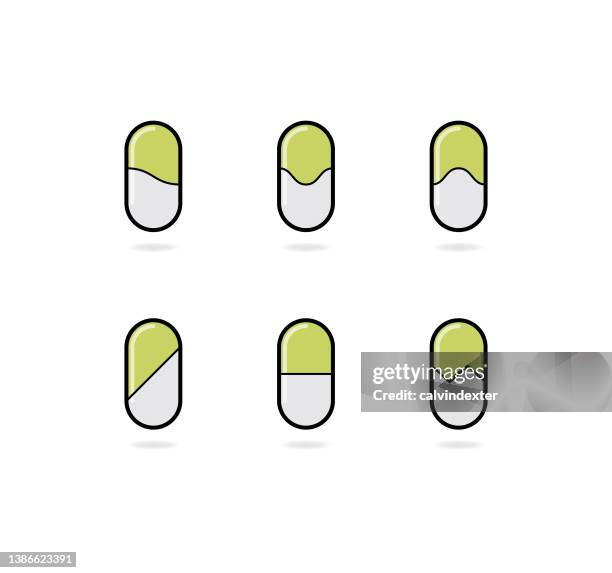 pills icon set - antioxidant stock illustrations