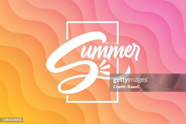 lettering composition of summer vacation on abstract background stock illustration - summer vacation logo stock illustrations
