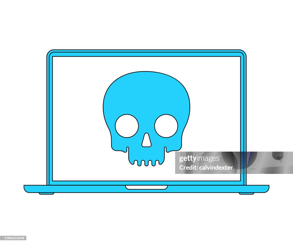 Laptop Computer Skull On Screen High-Res Vector Graphic - Getty Images