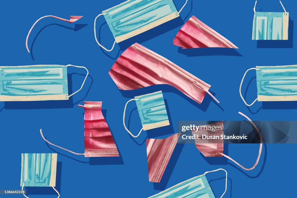 Mask Ripped Off Vector Broken Protective Face Masks Pattern High-Res Vector Graphic - Getty Images