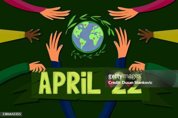 earth day celebration on april 22nd around the world - 生態系統 幅插畫檔、美工圖案、卡通及圖標